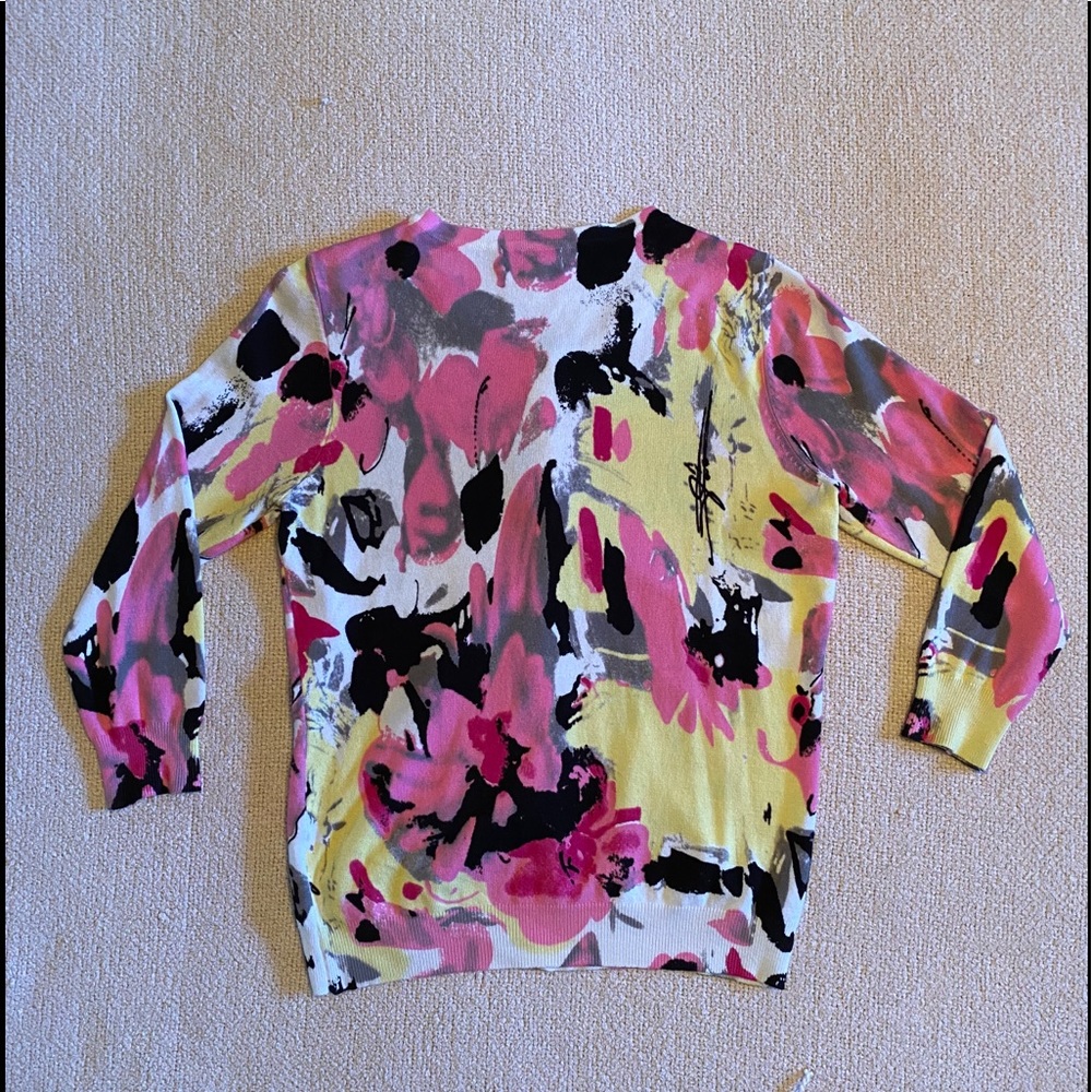 Joseph A Pink and Black Cardigan Sweater - Picture 8 of 9